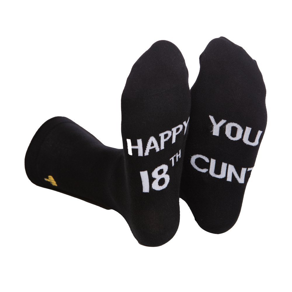 Rude Slogan Socks - Happy 18th Birthday