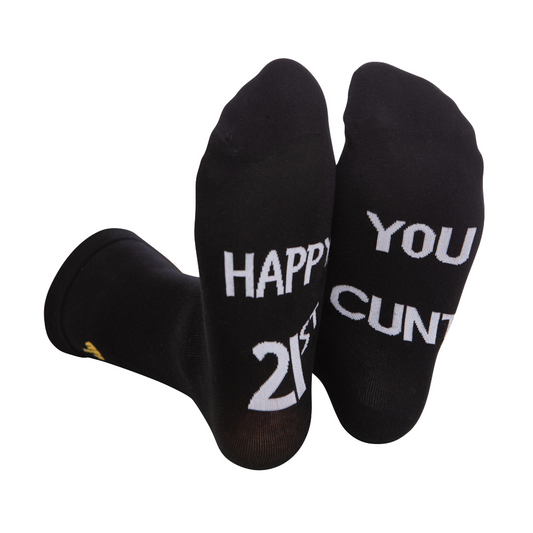 Rude Slogan Socks - Happy 21st