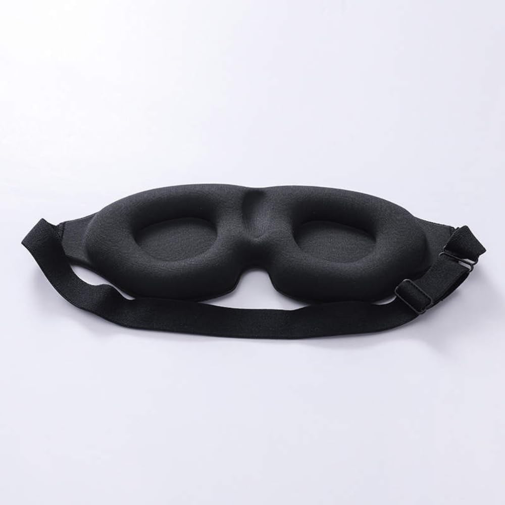 Black silicone funny sleep mask with adjustable elastic straps for comfortable nighttime use