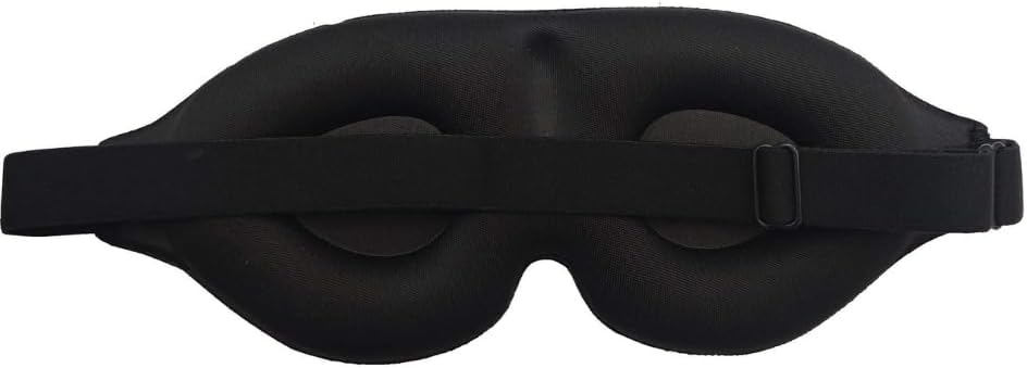 Black silicone funny sleep mask with padded eye coverage and adjustable elastic strap for comfortable rest