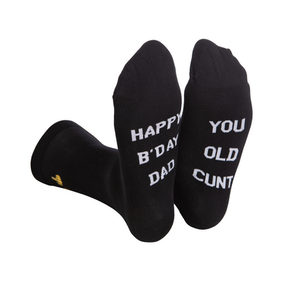 Rude Slogan Socks - Happy B'Day Dad