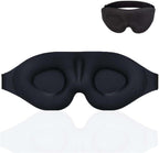 Black silicone funny sleep mask with contoured eye openings and adjustable headband for comfortable rest