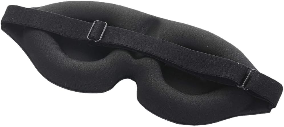 Black foam funny sleep mask with adjustable elastic strap and metal buckle for comfortable nighttime use