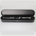 Black pen with silver accents engraved with my number one cunt in a sleek black gift box for funny slogan use